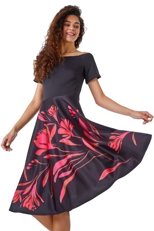 Roman fit sales and flare dress