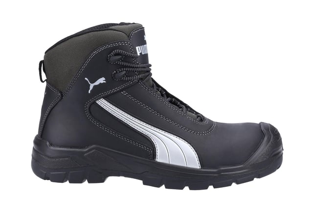 The PUMA Cascades Mid S3 Safety Work Boots offer the ideal blend of protection and all-day comfort for demanding work environments. Equipped with a durable CompositeCap and flexible FAP midsole, these boots provide top-tier protection without sacrificing flexibility. The greased full-leather upper combined with non-metallic CORDURA ensures rugged durability, while the BreathActive functional lining keeps your feet cool and dry. Featuring an evercushion footbed for superior comfort, the rubber sole with SCRUFF CAPS offers 300C heat resistance and an EVER.FLEX decoupling point for optimised movement. Designed for professionals who need safety, durability, and comfort in every step.
-Greased full-leather upper with non-metallic CORDURA for durability
-BreathActive lining keeps feet cool and dry
-Evercushion footbed for comfort
-Rubber sole with SCRUFF CAPS and 300C heat resistance
-CompositeCap and FAP midsole for protection and flexibility