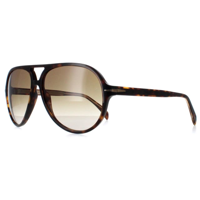 David Beckham Aviator Mens Havana Brown Gradient DB1091/S  Sunglasses are where impeccable style meets unparalleled functionality. Crafted with meticulous attention to detail, these sunglasses boast a modern yet timeless design that effortlessly captures Beckham's iconic flair. The sleek and lightweight frame is complemented by striking lenses, offering both protection from harmful UV rays and a touch of bold sophistication. Whether you're strolling through the city streets or lounging poolside, the sunglasses elevate any ensemble with a dash of Beckham's signature charm and charisma.