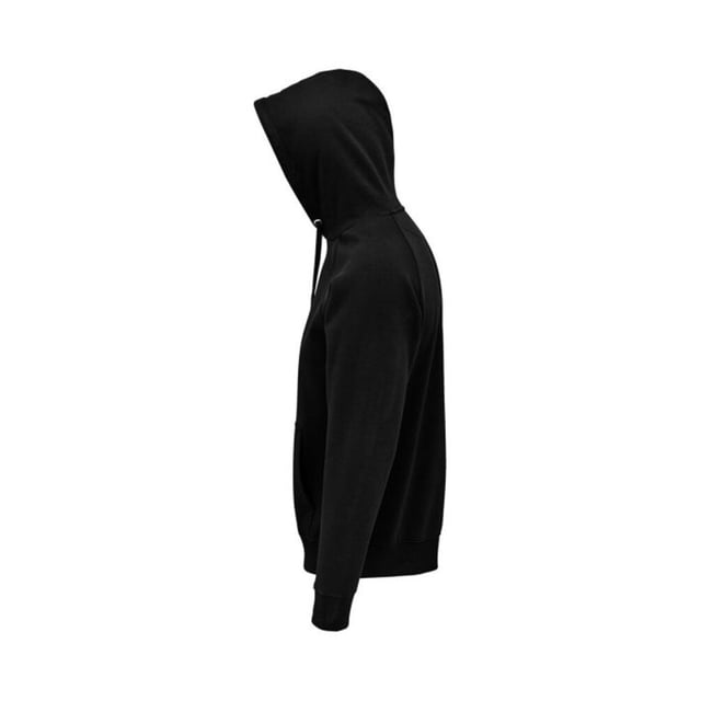 Material: 80% Bio-Baumwolle, 20% recyceltes Polyester. Stoff: Gebürstetes Rückenfleece. 280gsm. Design: Einfarbig. Eigenschaften der Kapuze: Kordelzug, gefüttert. Saum: Elastisch. Halbmondförmige Rückenpasse, Metallösen, Größenetikett ohne Markenzeichen. Stoff-Technologie: OCS-Zertifizierung. Manschette: Gummizug. Ausschnitt: Kapuze, verschweißt. Ärmel-Typ: Langärmelig, Raglan. Taschen: Beuteltasche. Verschluss: Überziehen.