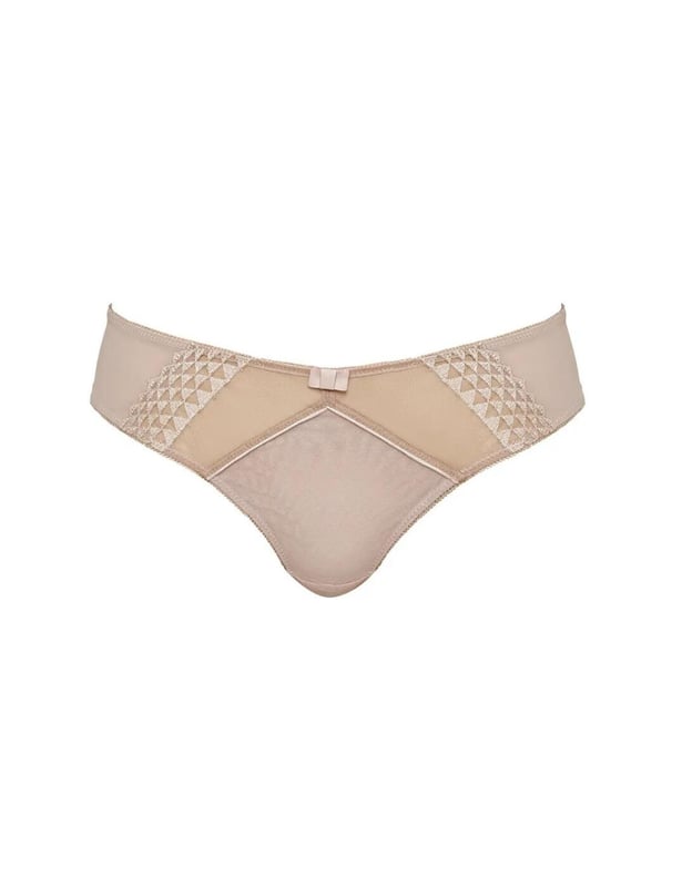 Look and feel gorgeous in the all-new Asher range from Cleo by Panache! The stunning Asher range features soft handle materials to ensure comfort at all times. The range also features unique triangle embroidery, combined with simple yet stunning colours! This stunning Brazilian brief offers moderate rear coverage for a tempting look and looks fabulous when paired up with matching items from the Asher range!

Unique and feminine design
Comfortable fit and feel
Soft handle materials
Looks great under clothes
Moderate rear coverage
Stunning triangle embroidery
Matching items available
Composition: 51% Polyamide | 25% Polyester | 13% Elastane | 11% Cotton
Listed in UK sizes
 Brazilian Brief