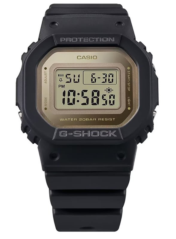 This Casio G-shock Digital Watch for Women is the perfect timepiece to wear or to gift. It's Black  Rectangular case combined with the comfortable Black Plastic watch band will ensure you enjoy this stunning timepiece without any compromise. Operated by a high quality Quartz movement and water resistant to 20 bars, your watch will keep ticking. This sporty and trendy watch is a perfect gift for New Year, birthday,valentine's day and so on  This Digital watch has a calendar function: Day-Date, Stop Watch, Countdown, Alarm and Light High quality 19 cm length, 22 mm wide, Black Plastic Strap with a Buckle Case measurement: 34 X 40 mm, Case height: 11 mm and Case color: Black Dial color: LCD