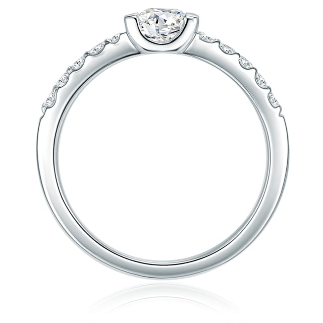 Trilani – Anello Solitario In Argento Sterling 925 Con Zirconia A Cuore, Placcato Rodio, Per Fidanzamento O Regalo - 4