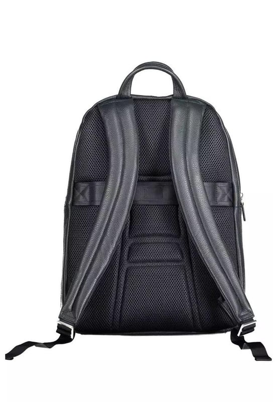 Blue Leather Backpack
  1 handle
  Adjustable shoulder straps
  3 external pockets
  1 laptop compartment
  1 internal pocket
  1 compartment with document and pen holder spaces
  Contrasting details
  Zip closure
  Logo
  Suitable for men
Material: 100% Leather