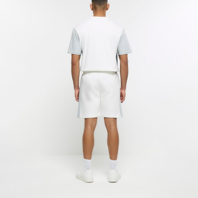 River Island Mens Shorts White Regular Fit Colour Block