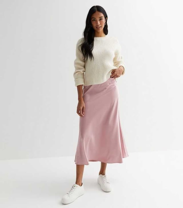Normani bias sales cut satin skirt