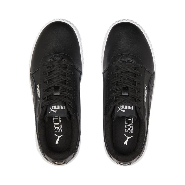 PRODUCT STORY: Introducing the Carina 2.0. Taking its design cues from the '80s, this classic tennis silhouette feels right at home with the laid-back sneaker style of Californian beach towns. Staying true to its beloved look and feel, Carina steps into the new season with some refreshments: wider lines on the heel and perforations on the vamp bring added edge. What's more, our SOFTFOAM+ sockliner is there to provide soft cushioning and comfort all day long. FEATURES & BENEFITS  - Recycled Content: Made with at least 20% recycled material as a step toward a better future. SOFTFOAM+: Step-in comfort sockliner designed to provide soft cushioning thanks to its extra thick heel. DETAILS  - Leather upper with perforated vamp. Rubber midsole and outsole. Wider vertical lines on heel. PUMA Formstrip on medial and lateral sides. PUMA Cat Logo on heel.