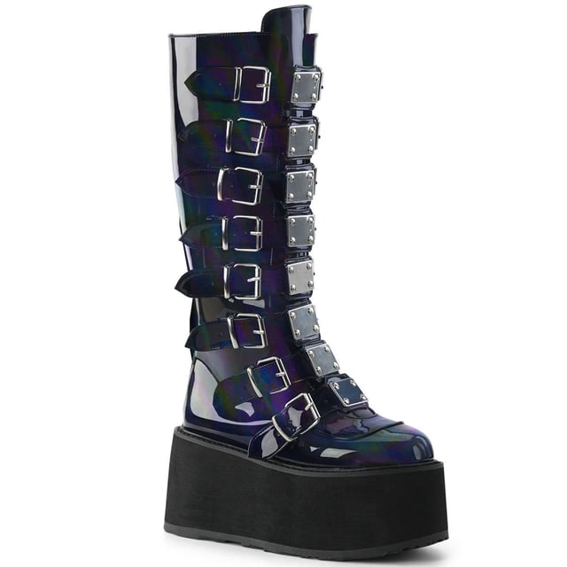 Platform boots holographic top