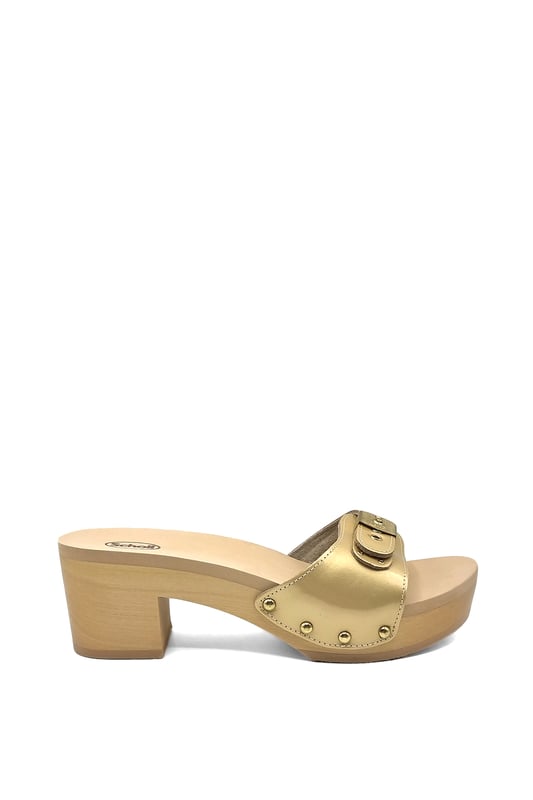 Scholl Women s Pescura Ibiza Leather Heeled Wooden Sandal
