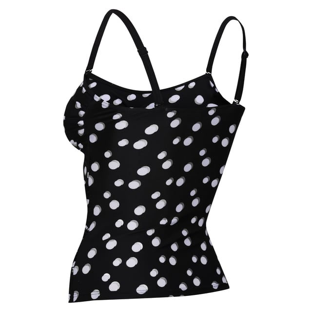Regatta Womens/Ladies Aceana II Polka Dot Tankini Top (Black/White)