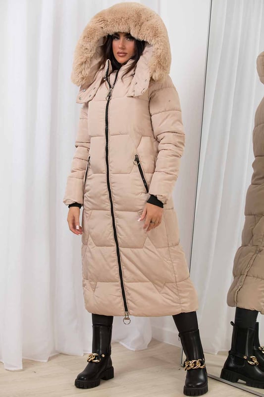 Women's trench coat with fur hood 2025
