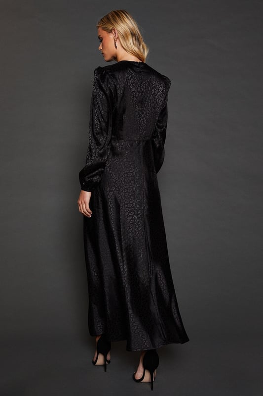 knee length dresses for ladies Jacquard Midi Satin Dress – Scotch & Soda