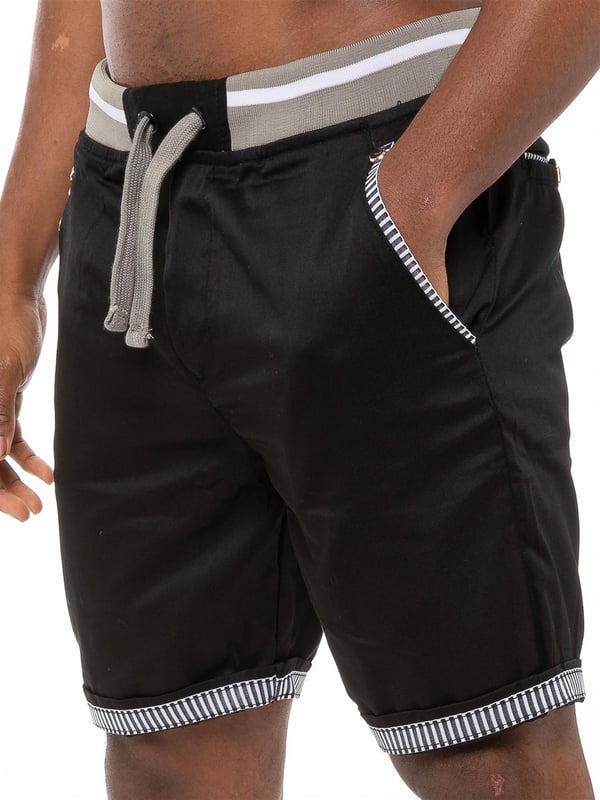 Mens elastic waist sales shorts with fly
