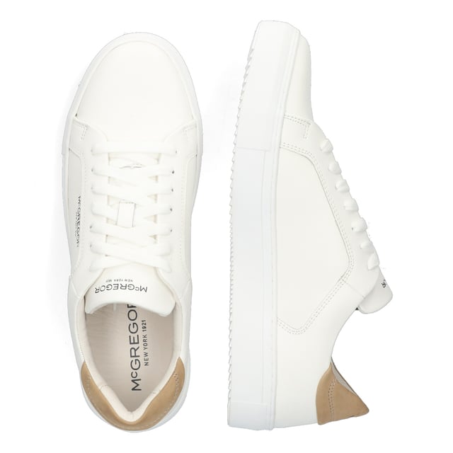 Zapatillas McGregor para hombre. Están fabricadas en piel de alta calidad. La zapatilla tiene una plantilla extraíble de EVA, que proporciona una buena amortiguación.  Marca: McGregorNombre del modelo: HamiltonCategoría: zapatos de hombreMateriales: cueroColor: blanco, beige