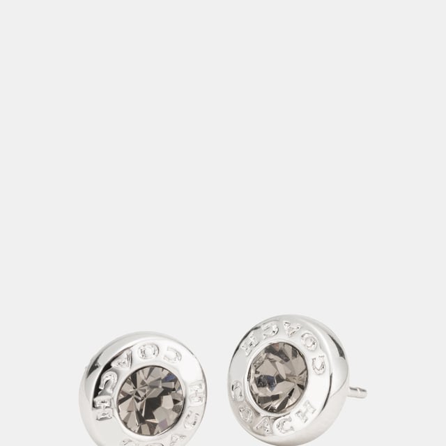 Open Circle Stone Stud Earring