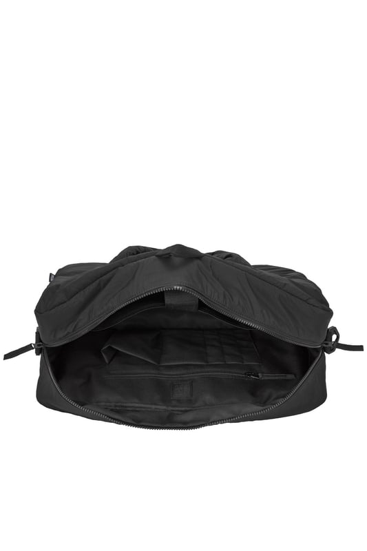 The ultimate carry companion, perfect for every day wear. Featuring a full-length zip top opening and 3 large side pockets, the Harring Padded Triple Holdall is spacious enough for any short or long trip away. Features a detatchable padded shoulder strap. Features: , Padded lightweight nylon, Water resistant, 15 inch padded laptop sleeve - Fits Apple MacBook Pro 16 inch, Grab handle carry straps, Removable padded shoulder strap allowing crossbody styling, Zip top opening to main compartment, ARTSAC screen printed logo, Triple front zip pocket with loops, Internal zip pocket, 2 Internal mobile phone slip pockets - Fits normal and plus size smart phones, 3 Internal pen slip pockets, External rear zip pocket Style Ref: 52010 BLACK