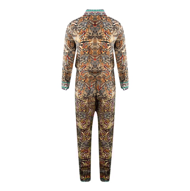 Inoa Golden Eagle 120214 Brown Jump Suit. Walk in style with the Inoa Multicoloured Playsuit. This luxurious playsuit is designed to give your outfit a modern look. Crafted with a gold design, this playsuit provide premium comfort for all-day wear. With its chic design, make a lasting impression every day. Make a statement.. 100% Silk, Multicoloured Design. Adjustable Straps, Tie For Tightening the Waist. This Playsuit is suitable for sizes UK 8- UK 14. Product Style: Golden eagle 120214