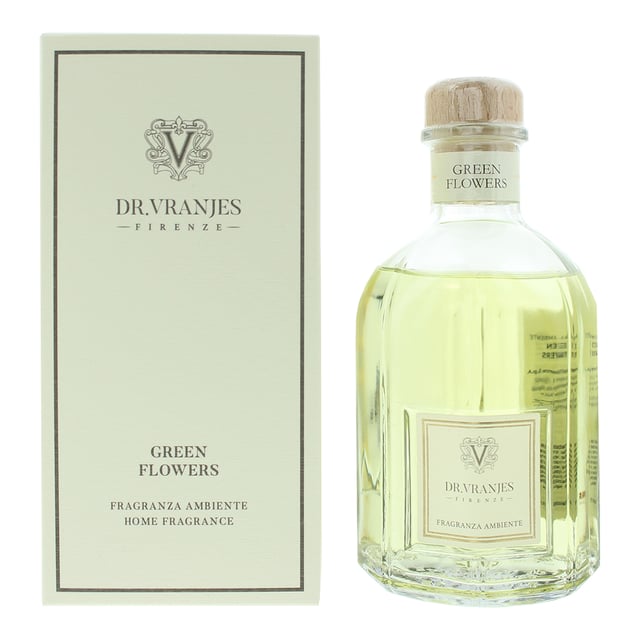 The Dr. Vranjes Firenze Green Flowers Diffuser is a luxurious home fragrance that brings a breath of fresh elegance into any space. This diffuser is housed in a beautifully crafted glass bottle, reflecting the brand's dedication to Italian craftsmanship and sophisticated design. The design is inspired by the refined architecture of Florence, making it not only a scent diffuser but also a stylish decorative piece. Please note reed diffuser sticks are not included.