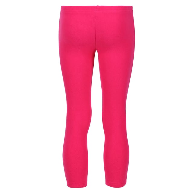 Regatta Girls Thermal Base Layer Leggings (Pink Potion) 100% Polyester. Design: Plain. 170gsm. Fabric Technology: Anti-Pilling, Durable, Insulating, Quick Dry, Symmetry Fleece, Thermal. Branded Tab. Length: Ankle. Fit: Fitted. Waistline: Elasticated. Sustainability: Made from Recycled Materials.