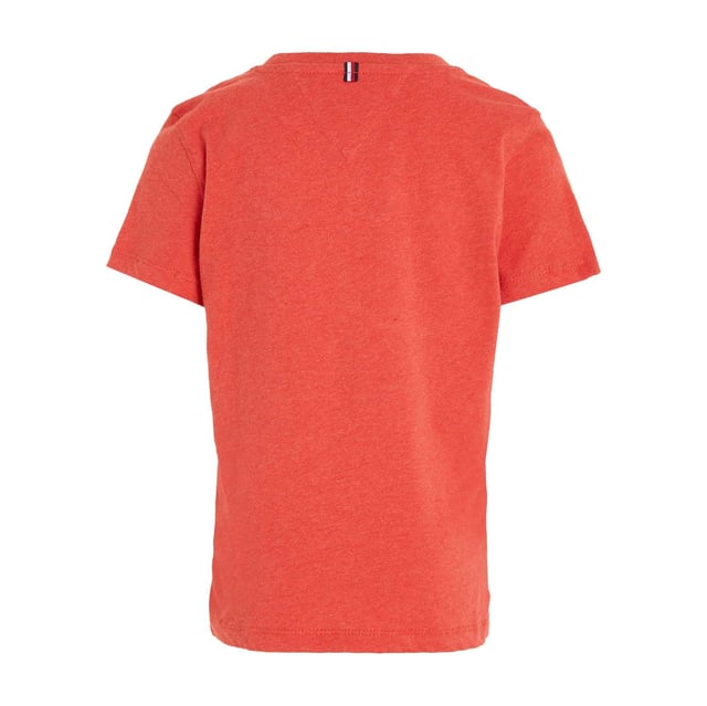 Juniors Tommy Hilfiger Organic Cotton T- Shirt in red.- Crew neck.- Short sleeves.- Tommy Hilfiger flag embroidery on chest.- Regular fit.- Ref: KB0KB04140601