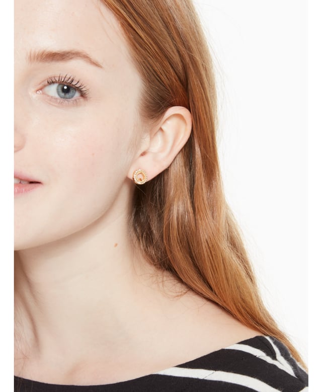 Pave Halo Spade Studs,  Length: 0.90 Cm,  Width: 1.00 Cm,  Height: 1.10 Cm
