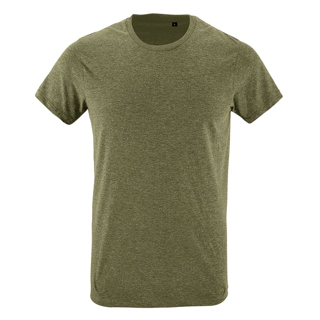 Fitted cut. Taped back neck. Rib neckline. Twin needle stitching. Fabric weight: 150 gsm. Material: 100% Ringspun Semi-Combed Cotton. Chest (to fit inches): XS (35/36), S(36/38), M(38/40), L(41/42), XL(43/44), XXL(45/47). Note: not all t-shirts are 100% cotton. Grey marl: 85% cotton/15% viscose. Charcoal marl, heather oxblood, heather denim and heather khaki: 60% cotton/40% polyester.