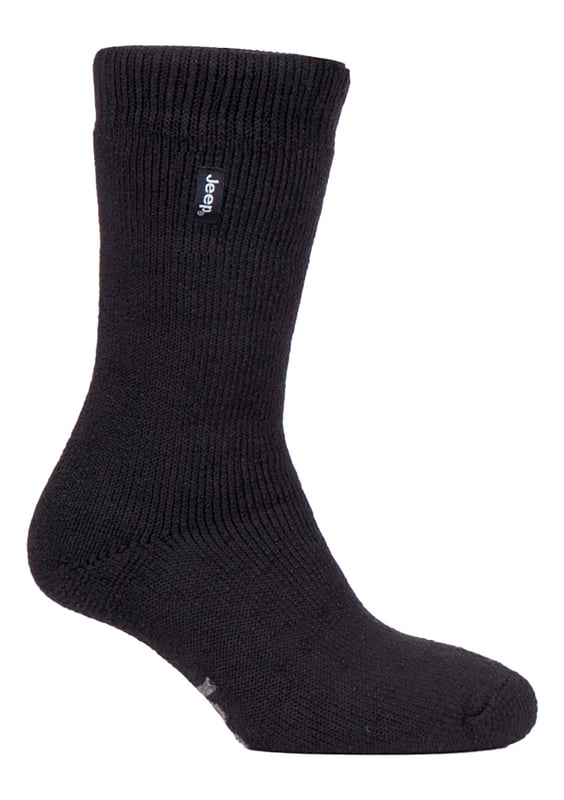 Introducing the Jeep Renegade Thermal Boot Socks, your ultimate winter companion! Crafted with precision, these socks boast a unique blend of materials - 90% Acrylic, 7% Nylon, 1% Polyester, and 2% Elastane - ensuring superior comfort and warmth. The heavy-duty brushing process creates a super-thick and fluffy lining, maximizing heat retention with a remarkable 2.3 Tog rating.Designed for men seeking reliable warmth during chilly days, these half-calf length socks feature standard cuffs and toe seams, enhancing their comfort level. The special yarn used in their construction makes them thermally efficient while maintaining breathability, keeping your feet dry and fresh all day long.Whether you're braving extreme cold or simply looking to add warmth to your leisure time, these Jeep thermal socks are your perfect choice. With their cushioned inner and satisfying thickness, they offer unmatched heat-retaining abilities.Stay cozy, comfortable, and stylish with the Jeep tab on the cuff, adding a touch of extra branding. Machine washable at 40°, maintaining these socks is a breeze.Gear up for winter with the Jeep Renegade Thermal Boot Socks, your ideal companions for enduring warmth in any weather!