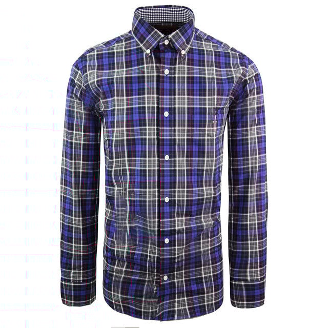 Eden Park Regular Long Sleeve Blue Mens Oxford Cotton Shirt 66CHECHE0040