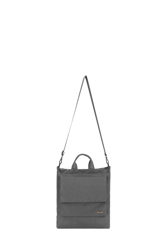 Made from our signature nylon, the Portrait Nylon Tote is the perfect way to carry all your everyday essentials. Featuring a padded carry handle and adjustable crossbody strap with a clip off function. Features: , Zip top opening, Front oversized flap over zip pocket, Rear zip pocket, SMITH & CANOVA antique brass logo, Branded antique brass zips, Padded grab handle, Adjustable crossbody strap (detachable), Internal 15 inch padded laptop sleeve, Internal zip pocket, 2 Internal mobile phone slip pockets - fits normal and plus size smart phones, 2 Internal pen slip pockets Style Ref: 92682 DKGREY