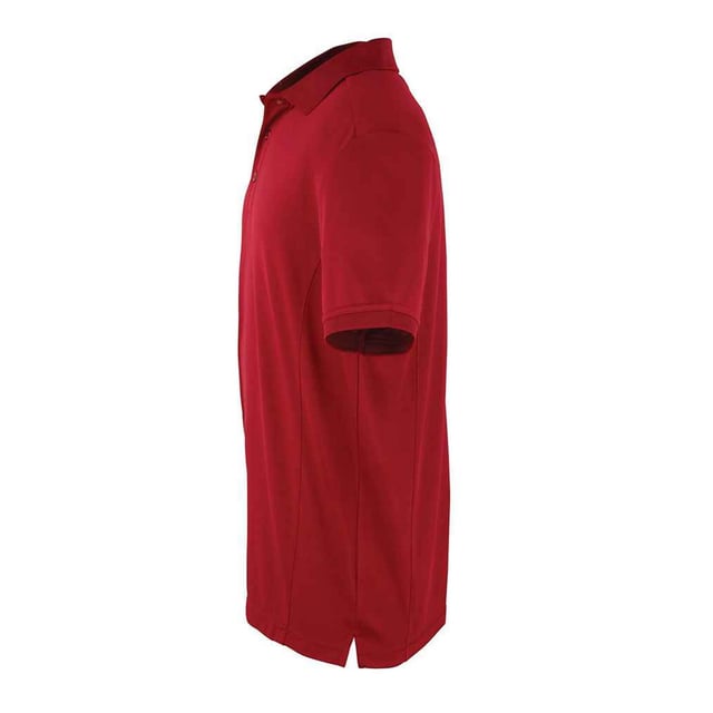 100% Polyester. Fabric: Micro Pique. Design: Plain. Neckline: Knitted, Ribbed Collar, Turn Down Collar. Cuff: Ribbed. Sleeve-Type: Short-Sleeved. Hem: Twin Needle Stitch. Fabric Technology: Coolchecker, Dye-Retention, Moisture Wicking, Quick Dry. 3 Button Placket, Easy-Care, Long Length, Panel Detail, Self-Coloured Buttons, Side Vents. 155gsm. Sustainability: REACH, Sedex, WRAP Certified.
