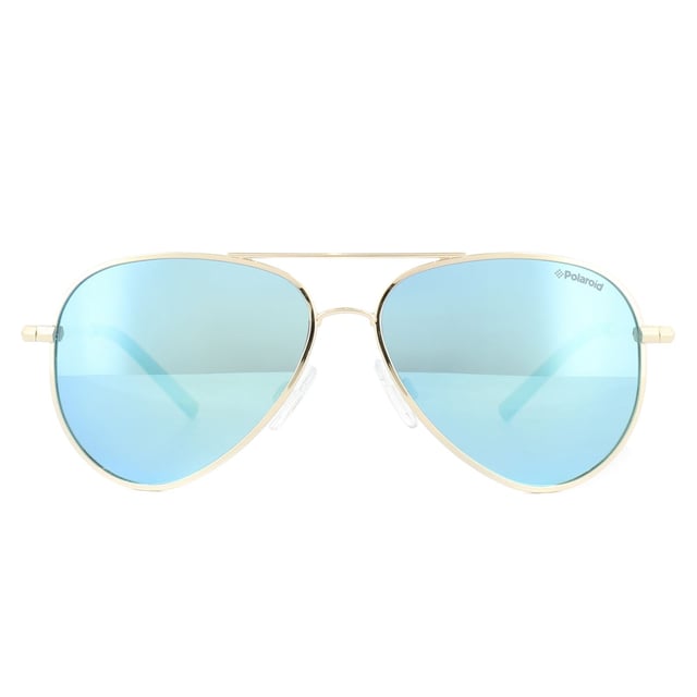 Polaroid Kids Sunglasses 8015/N J5G JY Gold Blue Miror Polarized are a brightly coloured aviator for children with the excellent Polaroid lenses to protect your child's eyes with 100% UV400 protection and glare reduction with the polarized filters for perfect vision