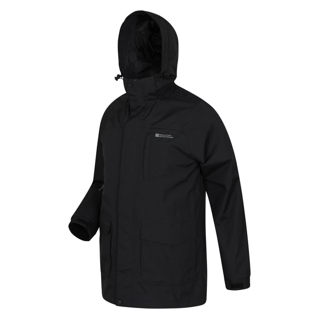 Mountain Warehouse Mens Glacier II Long Waterproof Jacket (Black)