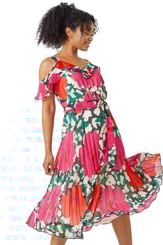 Petite cold shoulder dress online