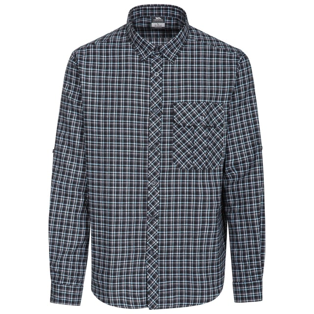 A classic wardrobe staple, the Snyper mens checked shirt will go with a number of outfits so you`ll always have an excuse to put it on. With a timeless checked pattern, this shirt features button fastenings and roll-up sleeves allowing you to create multiple looks with ease. A chest patch pocket gives it a traditional feel while a concealed zip pocket adds a twist, as well as offering a place to keep any small essentials. Material: 100% Cotton. Trespass Mens Chest Sizing (approx): S - 35-37in/89-94cm, M - 38-40in/96.5-101.5cm, L - 41-43in/104-109cm, XL - 44-46in/111.5-117cm, XXL - 46-48in/117-122cm, 3XL - 48-50in/122-127cm.