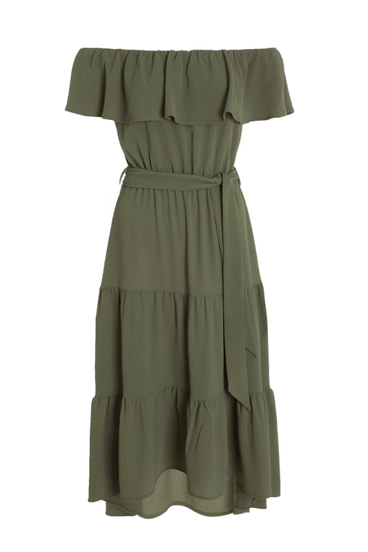 Khaki shop bardot dress