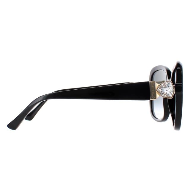 Jimmy Choo Square Womens Black Dark Grey Gradient SADIE/S  Sunglasses are a fashionable square style crafted from lightweight acetate. The temples feature the Jimmy Choo logo for authenticity.