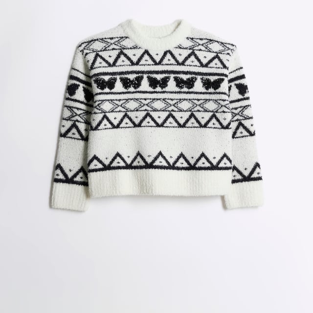 Knitted, Butterfly detail, Crew neck, Long sleeves