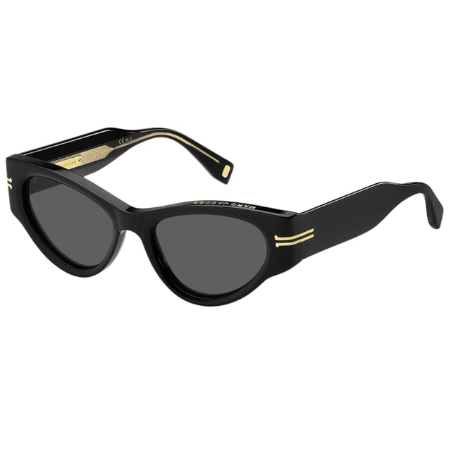 Marc Jacob MJ1045 807 IR Black Sunglasses. A touch of fun for your summer days, but nothing too out of the ordinary for a Marc Jacobs collectible. Marc Jacobs Sunglass perfect for the summer. Marc Jacobs Black MJ1045 807 IR  Sunglasses, Lens Width = 53mm, Nose Bridge Width = 17mm, Arm Length = 145mm, Made In China. Sunglasses, Sunglasses Case, Cleaning Cloth and Care Instructions all Included, 100% Protection Against UVA & UVB Sunlight and Conform to British Standard EN 1836:2005. Marc Jacobs Black Sunglasses. MARC MJ1045 807 IR