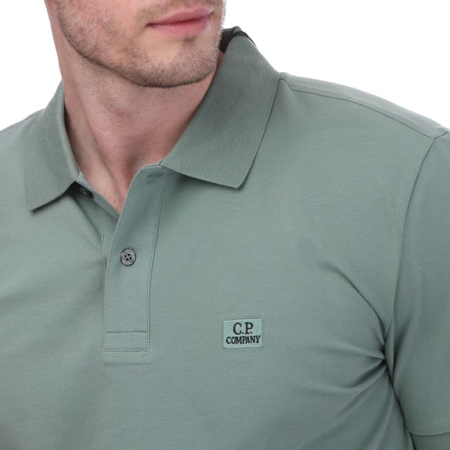 Men's C.P. Company Stretch Piquet Regular Polo Shirt in Green