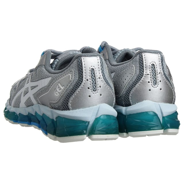 The Asics Gel-Quantum 360 6 Women's Grey Trainers are a stylish and high-performance choice for female athletes and fitness enthusiasts. Here's a detailed description with key features:

 Modern Design:  The Gel-Quantum 360 6 trainers by Asics are designed with a modern and sleek aesthetic. They feature a contemporary design that appeals to women with an active and fashion-forward lifestyle.

 Quality Materials:  Asics is renowned for using top-quality materials in their footwear. These trainers are typically constructed from durable and breathable materials, ensuring both longevity and comfort.

 Chic Grey Color:  The trainers come in a chic grey color with complementary accents, offering a versatile and fashionable look that pairs effortlessly with various athletic and casual outfits.

 360-Degree Gel Cushioning:  These trainers often incorporate Asics' signature 360-degree Gel cushioning technology. This advanced cushioning is strategically placed throughout the shoe to provide superior shock absorption and cushioning, reducing the impact on joints and offering a plush and comfortable ride.

 Responsive Midsole:  The midsole is engineered to deliver responsive cushioning, enhancing your overall athletic performance by providing the ideal balance of support and comfort.

 Lace Closure:  The trainers typically include a traditional lace-up closure system, allowing for a secure and customizable fit tailored to your foot shape.

 Padded Collar and Tongue:  To ensure comfort and prevent chafing during workouts, the trainers come with a padded collar and tongue.

 Breathable Upper:  The upper of the shoes is generally made from a breathable mesh material, promoting airflow and reducing moisture buildup inside the shoe.