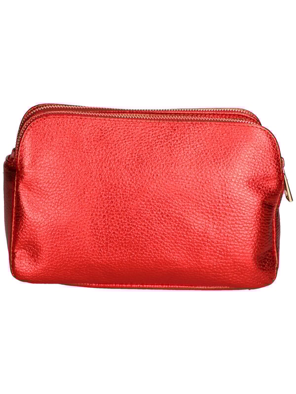 Bolso de mano de dos compartimentos para mujer. Equipado con una correa de hombro extraíble. Producto artesanal italiano en genuina piel dolar laminada. Hecho en Italia.
