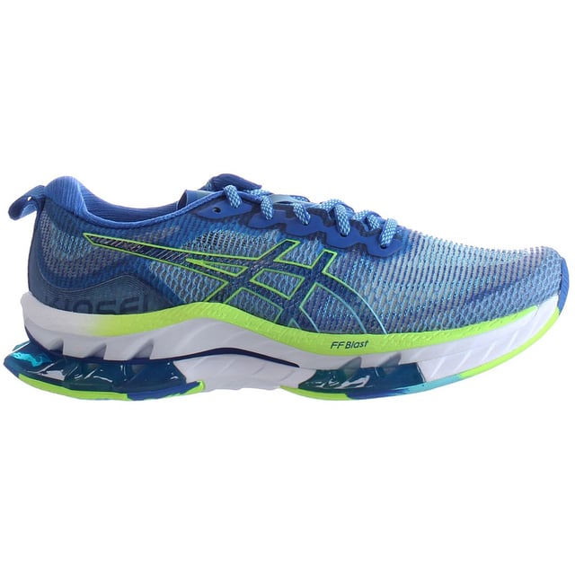 Los entrenadores ASICS Gel-Kinsei Blast Le Men's Green Running son una combinación destacada de tecnología de funcionamiento de alto rendimiento, estética sorprendente y diseño de edición limitada. Estos entrenadores están diseñados para ofrecer amortiguación, soporte y estilo de primer nivel para los corredores que desean hacer una declaración.

Características clave:

Tecnología de amortiguación de gel: el Gel-Kinsei Blast LE incorpora la tecnología de amortiguación de gel de ASICS, proporcionando una excelente absorción de choque tanto en el antepié como en el trasero. Esta amortiguación minimiza el impacto en sus articulaciones, asegurando un viaje cómodo y suave.

Tecnología FlyTefoam: la entresuela presenta la tecnología FlyTefoam de ASICS, que ofrece amortiguación ligera que es receptiva y duradera, lo que hace que estos entrenadores sean adecuados para sprints cortos y carreras de larga distancia.

Diseño llamativo: estos entrenadores son un modelo de edición limitada, con un color verde único y llamativo. Están diseñados para hacer una declaración de moda audaz mientras conquistas tus carreras.

Superior transpirable: la parte superior de la malla de ingeniería promueve el flujo de aire y la transpirabilidad, manteniendo los pies fríos y cómodos a lo largo de sus carreras.

Sockliner de ortolita X-40: el Sockliner de ortolita X-40 extraíble agrega cojines adicionales y propiedades de absorción de humedad para garantizar que sus pies se mantengan secos y cómodos durante las carreras.

Suella exterior de caucho AHAR: la suela exterior está construida con ASICS High Abasion Rubber (AHAR) para su durabilidad y tracción confiable en varias superficies.

Cierre de encaje: el cierre tradicional de cordones permite un ajuste personalizado y seguro, asegurando que sus pies estén bien respaldados y estables durante sus carreras.

Detalles reflexivos: la seguridad es una prioridad, y estos entrenadores pueden incorporar elementos reflexivos para mejorar la visibilidad durante las condiciones de poca luz.