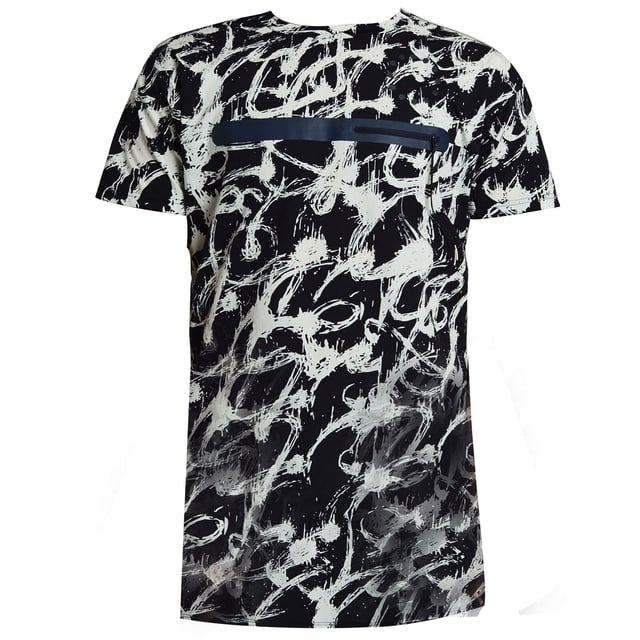 Asics Jyuni Mens Black/White T-Shirt Asics Jyuni Graphic T-Shirt Short Sleeve Casual Printed Top 155955 8052