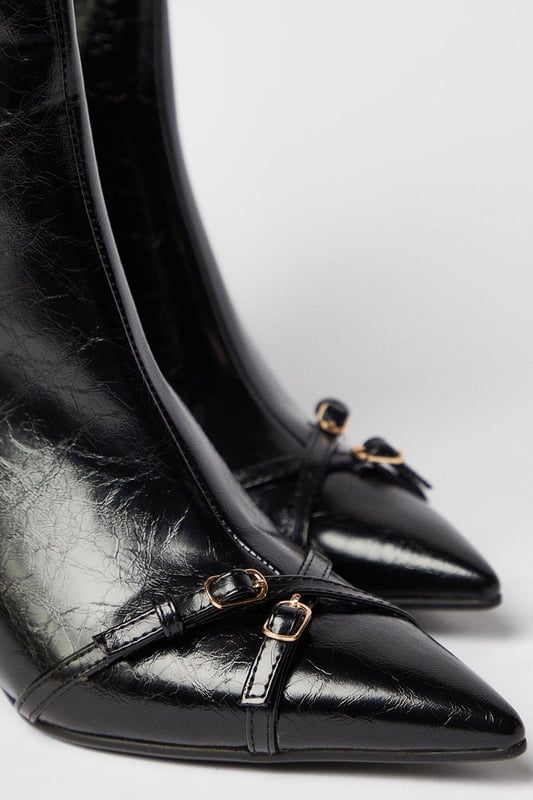 Faith black patent boots outlet