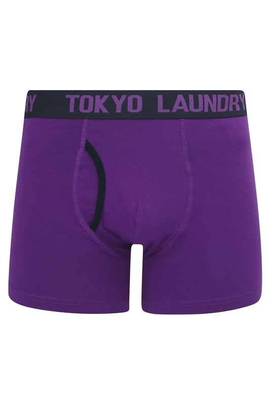 Indulge in everyday comfort with this 6-pack of boxers from Tokyo Laundry. Made from cotton-rich and stretch fabric, these boxers offer a soft and breathable feel. The plush woven waistband provides a secure fit, while the bright colours and slogan waistband adds a dash of style to your everyday essentials. Upgrade your underwear collection now!