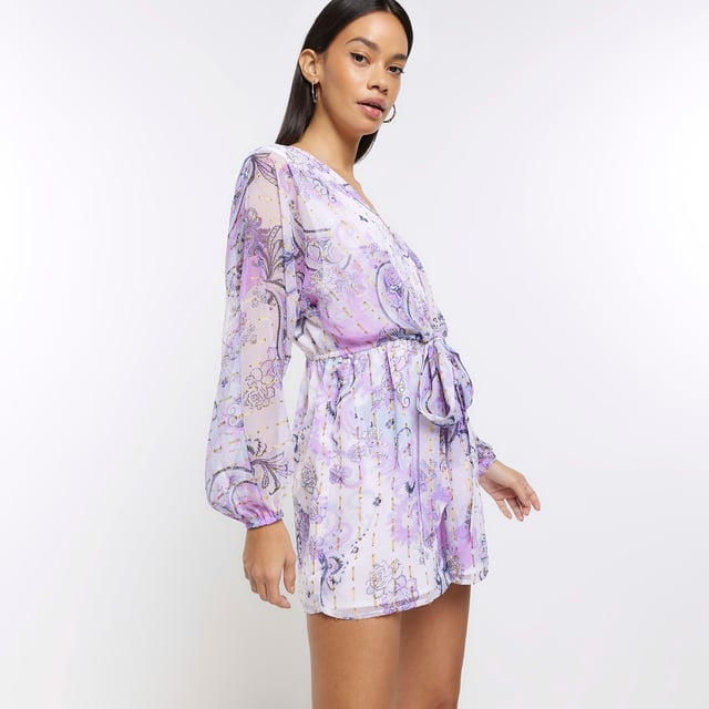 River island purple playsuit on sale