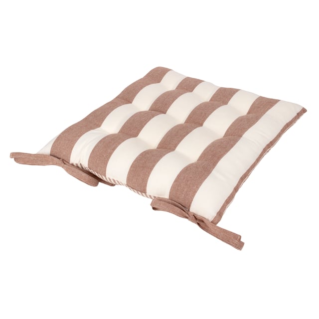 Elevate your seating with the Hayle Striped Cotton Seat Pads, crafted from 100% cotton and designed to bring comfort and style to your living space. Perfect for both indoor and outdoor use, these pre-filled seat pads feature a soft yet durable finish with calming stripe patterns on each side, adding versatility and a timeless aesthetic. The addition of secure tie fastenings ensures they stay neatly in place, while the plush filling provides exceptional support. Whether enhancing your garden furniture or bringing a relaxed, modern edge to your dining room, these seat pads effortlessly combine style with functionality.