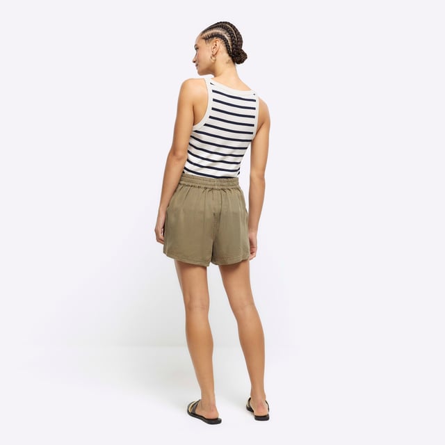 River island khaki shorts shop
