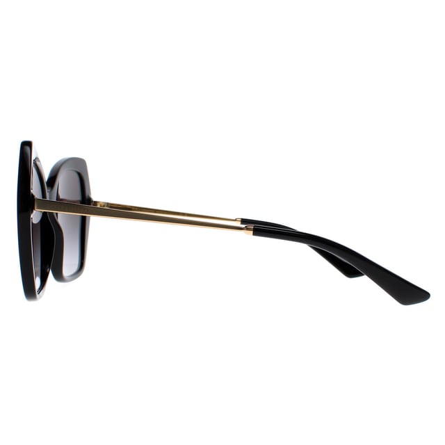 Dolce & Gabbana Butterfly Females Black Grey Gradient DG4399  Sunglasses are a fashionable and trendy eyewear option for Female from the luxury fashion brand. With a chic square frame made of high-quality acetate, these sunglasses feature tinted lenses that provide 100% UV protection. The unique gold-tone temple detailing with the iconic Dolce & Gabbana logo adds a touch of glamour and sophistication to the design, making them a perfect accessory for style-conscious Female.