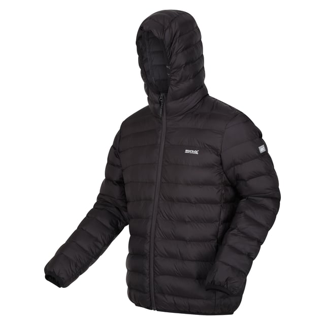 Material: 100% Polyamide. Fabric: Baffled, Synthetic Down Touch. Design: Logo. Fabric Technology: DWR Finish, Insulating, Lightweight. Neckline: Hooded. Sleeve-Type: Long-Sleeved. Padded. Cuff: Stretch Binding. Hood Features: Grown On Hood, Stretch Binding. Pockets: 2 Lower Pockets, Zip. Fastening: Full Zip. Hem: Stretch Binding. Denier: 20D. Sustainability: Feather-Free, Made from Recycled Materials.